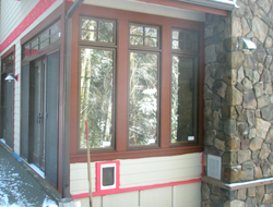 Brown window trim